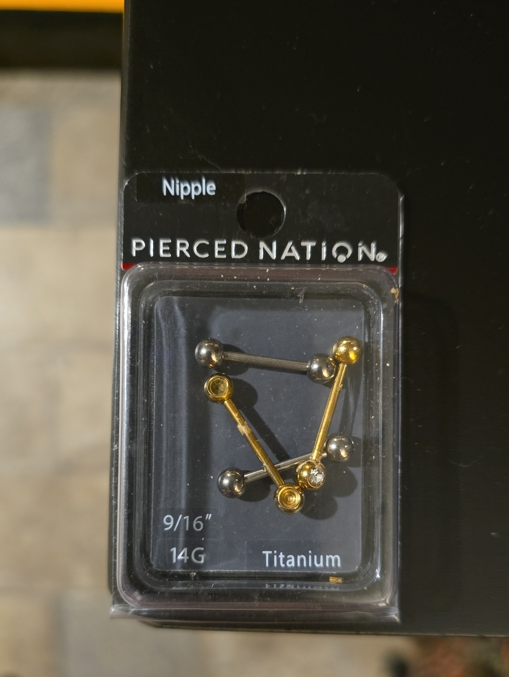Gold & Silver Titanium Nipple Ring Set